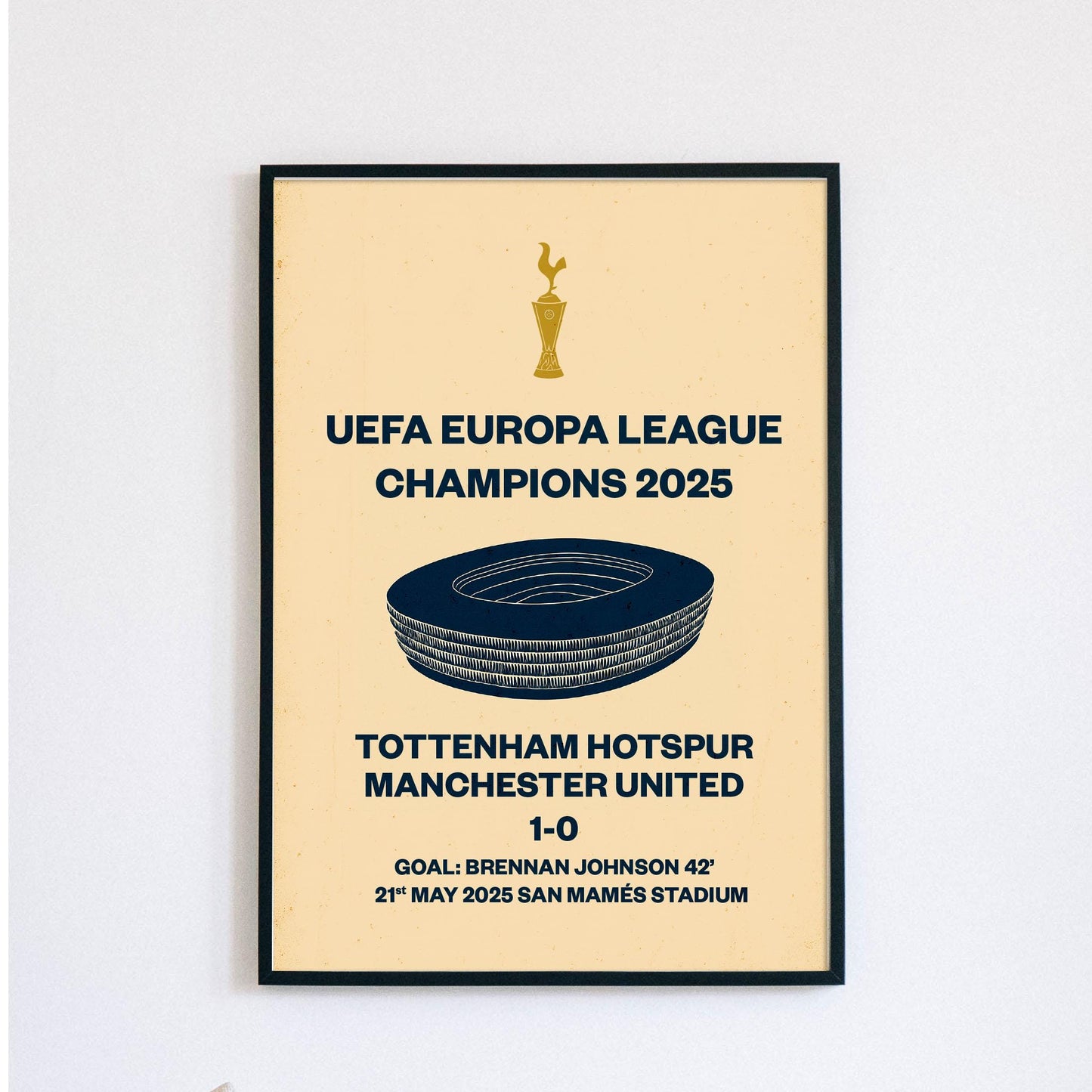 Tottenham Hotspur - Europa League winners - Vintage style- Poster Print A4 A3 painting, Spurs, son heung-min