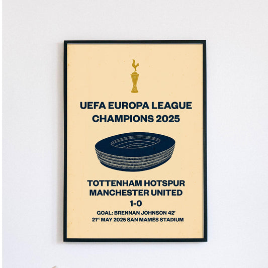 Tottenham Hotspur - Europa League winners - Vintage style- Poster Print A4 A3 painting, Spurs, son heung-min