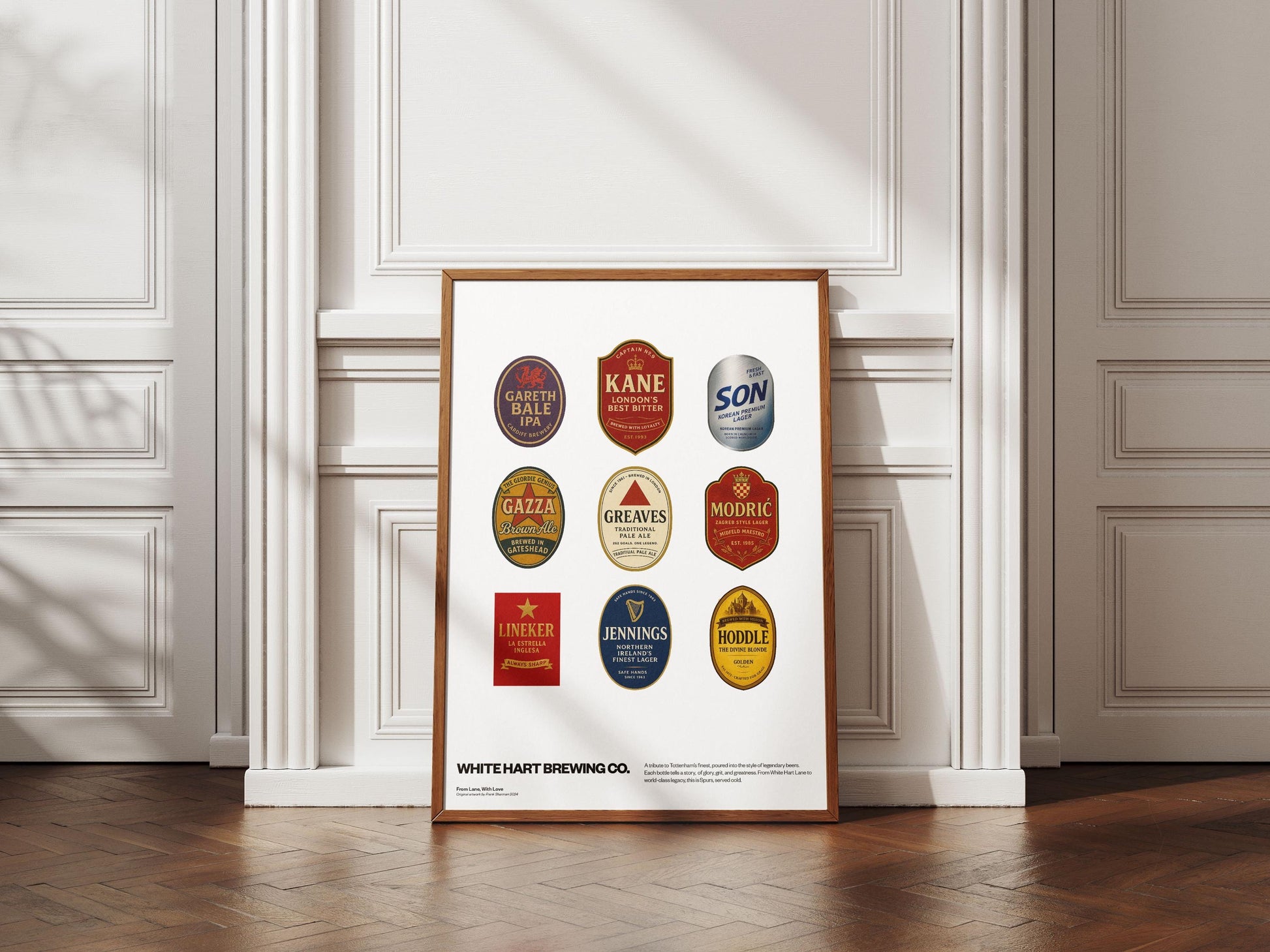 Tottenham Hotspur Legends beer mat poster White Hart Lane - Stadium Poster Print A4 A3 painting, ground, Spurs