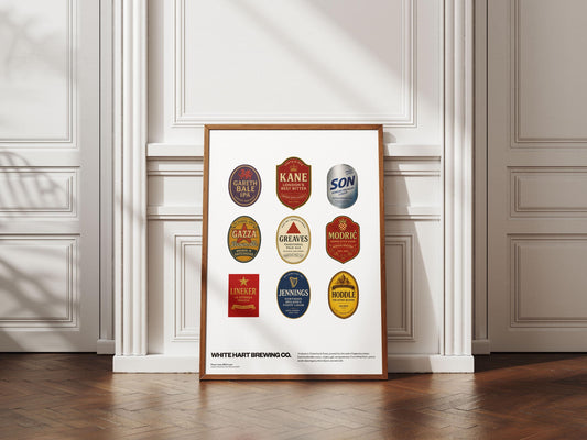 Tottenham Hotspur Legends beer mat poster White Hart Lane - Stadium Poster Print A4 A3 painting, ground, Spurs