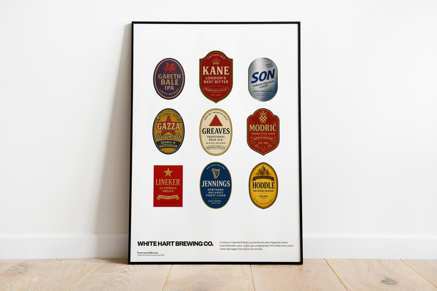 Tottenham Hotspur Legends beer mat poster White Hart Lane - Stadium Poster Print A4 A3 painting, ground, Spurs