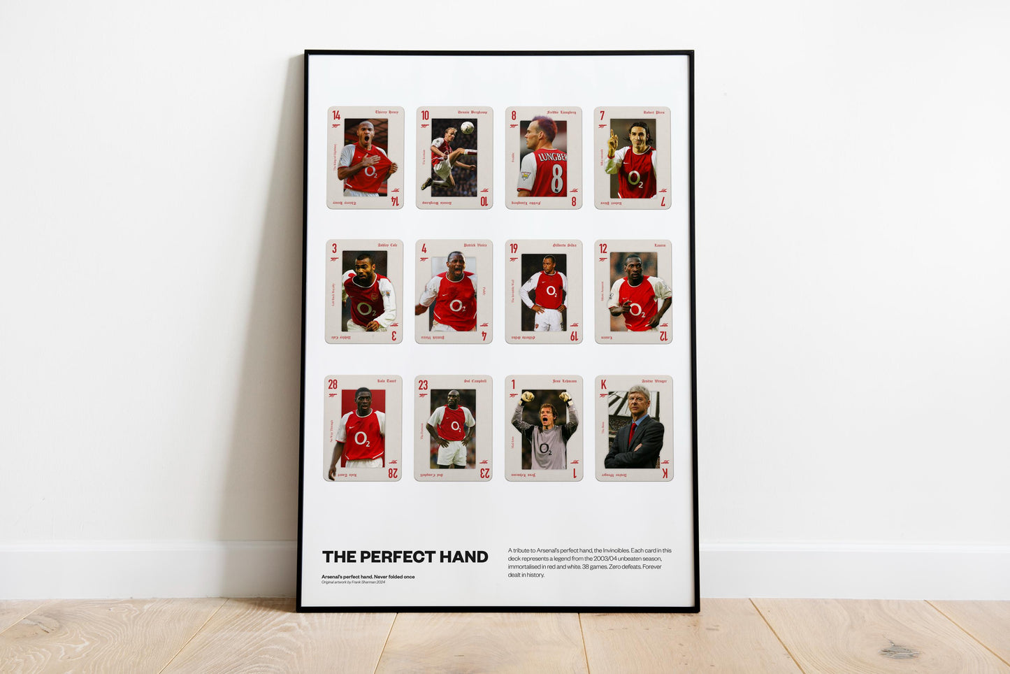 The Arsenal Invincibles playing cards poster - print AFC Gunners Henry, Wenger | Emirates Stadium - Vintage Retro - wall art - gift