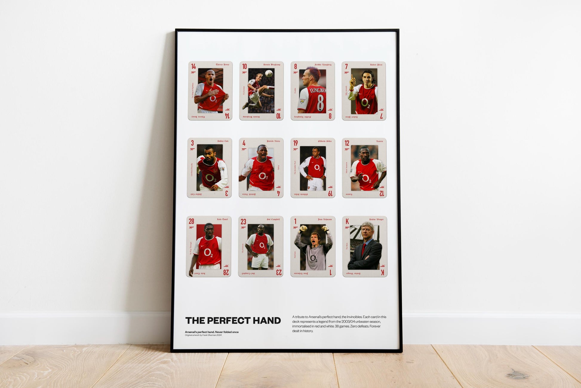The Arsenal Invincibles playing cards poster - print AFC Gunners Henry, Wenger | Emirates Stadium - Vintage Retro - wall art - gift