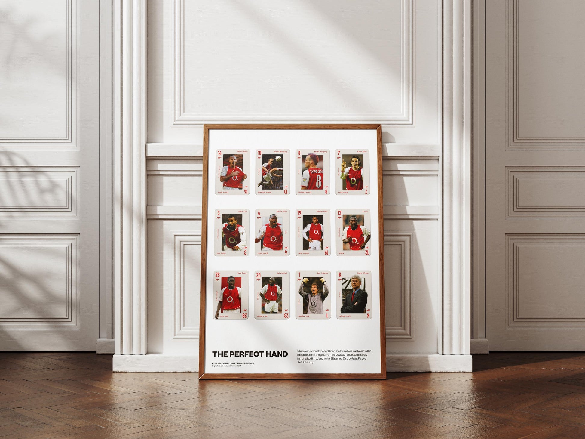 The Arsenal Invincibles playing cards poster - print AFC Gunners Henry, Wenger | Emirates Stadium - Vintage Retro - wall art - gift