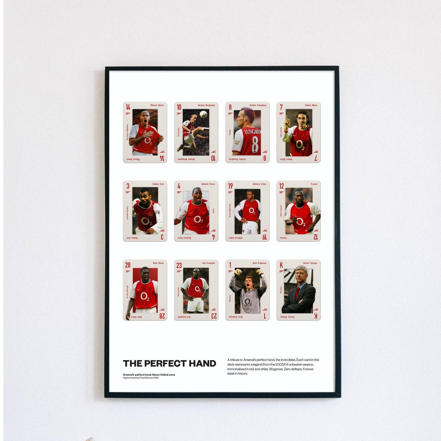 The Arsenal Invincibles playing cards poster - print AFC Gunners Henry, Wenger | Emirates Stadium - Vintage Retro - wall art - gift