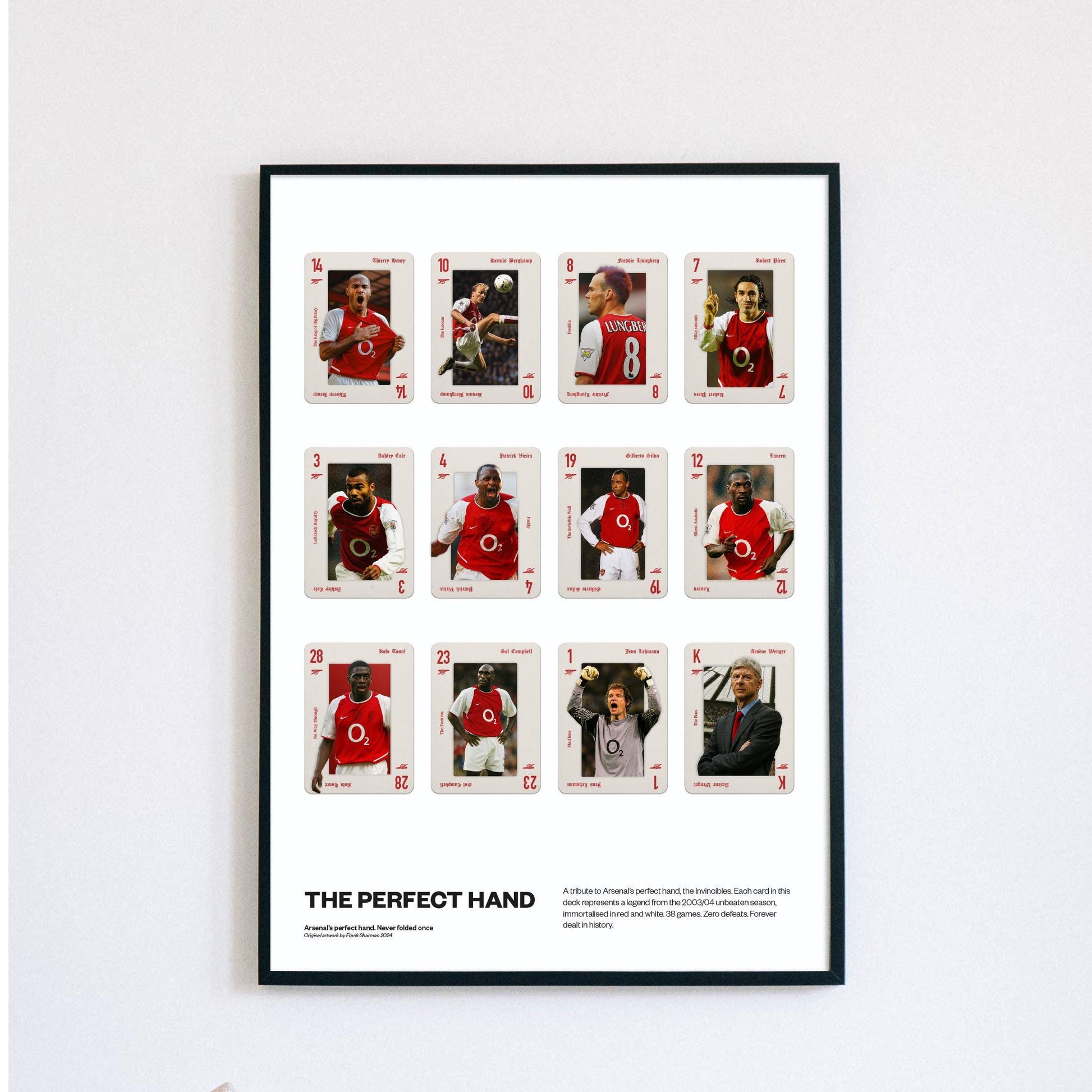 The Arsenal Invincibles playing cards poster - print AFC Gunners Henry, Wenger | Emirates Stadium - Vintage Retro - wall art - gift