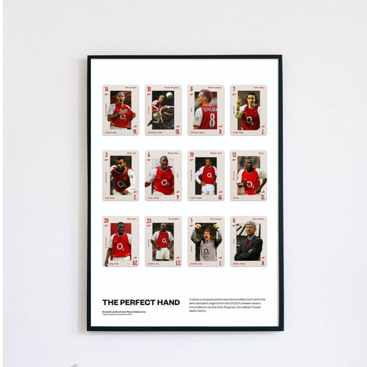 The Arsenal Invincibles playing cards poster - print AFC Gunners Henry, Wenger | Emirates Stadium - Vintage Retro - wall art - gift