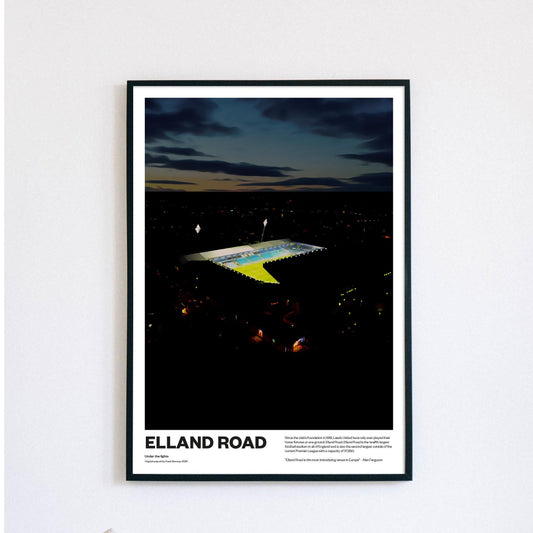 Leeds United LUFC Poster Print A5 A4 A3 painting, Elland Road, The Whites Championship Football