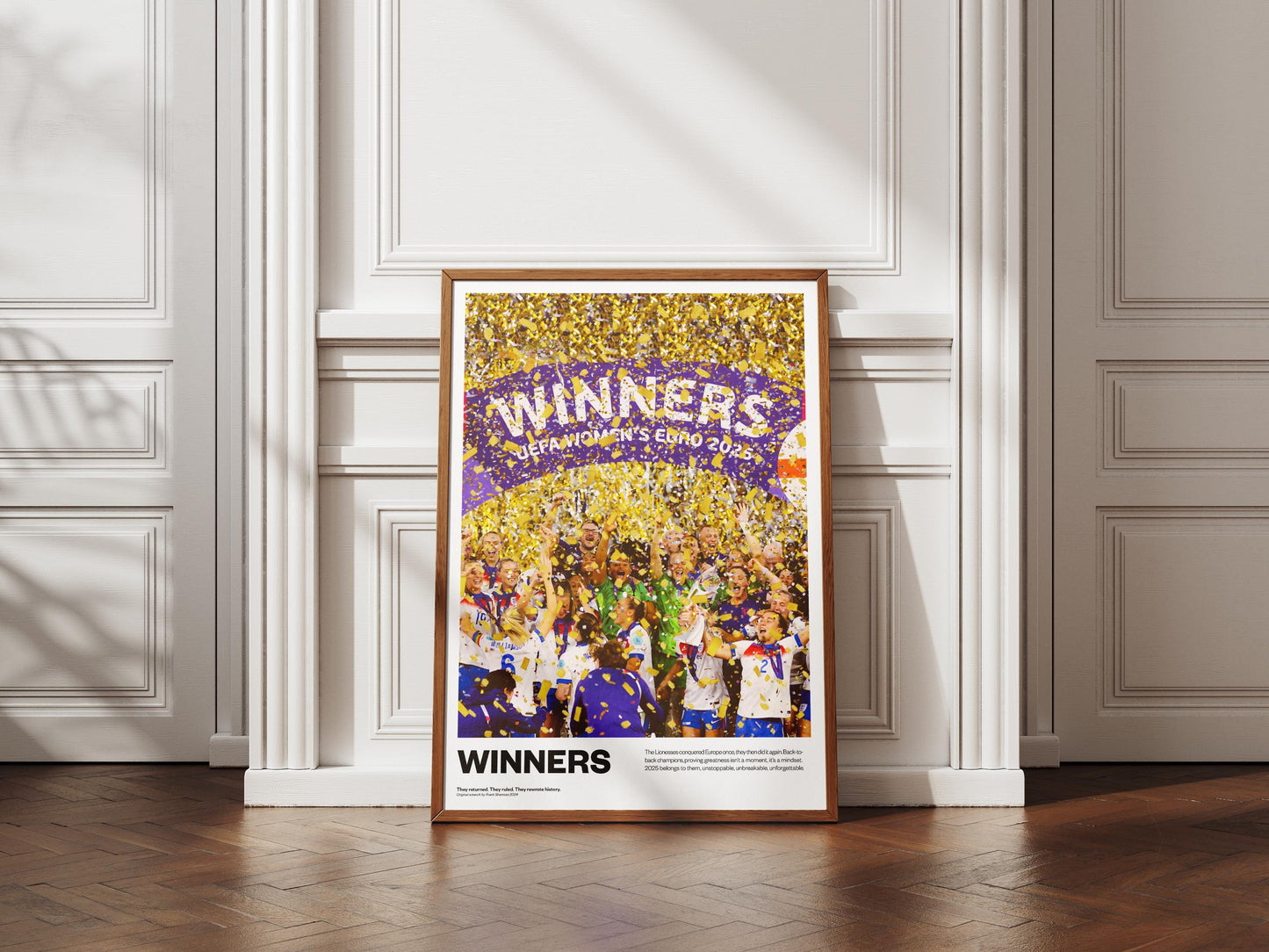 England Lionesses Euro 2025 Winners Ladies Football Poster Print Vintage painting, Chloe Kelly, Hannah Hampton, lucy bronze