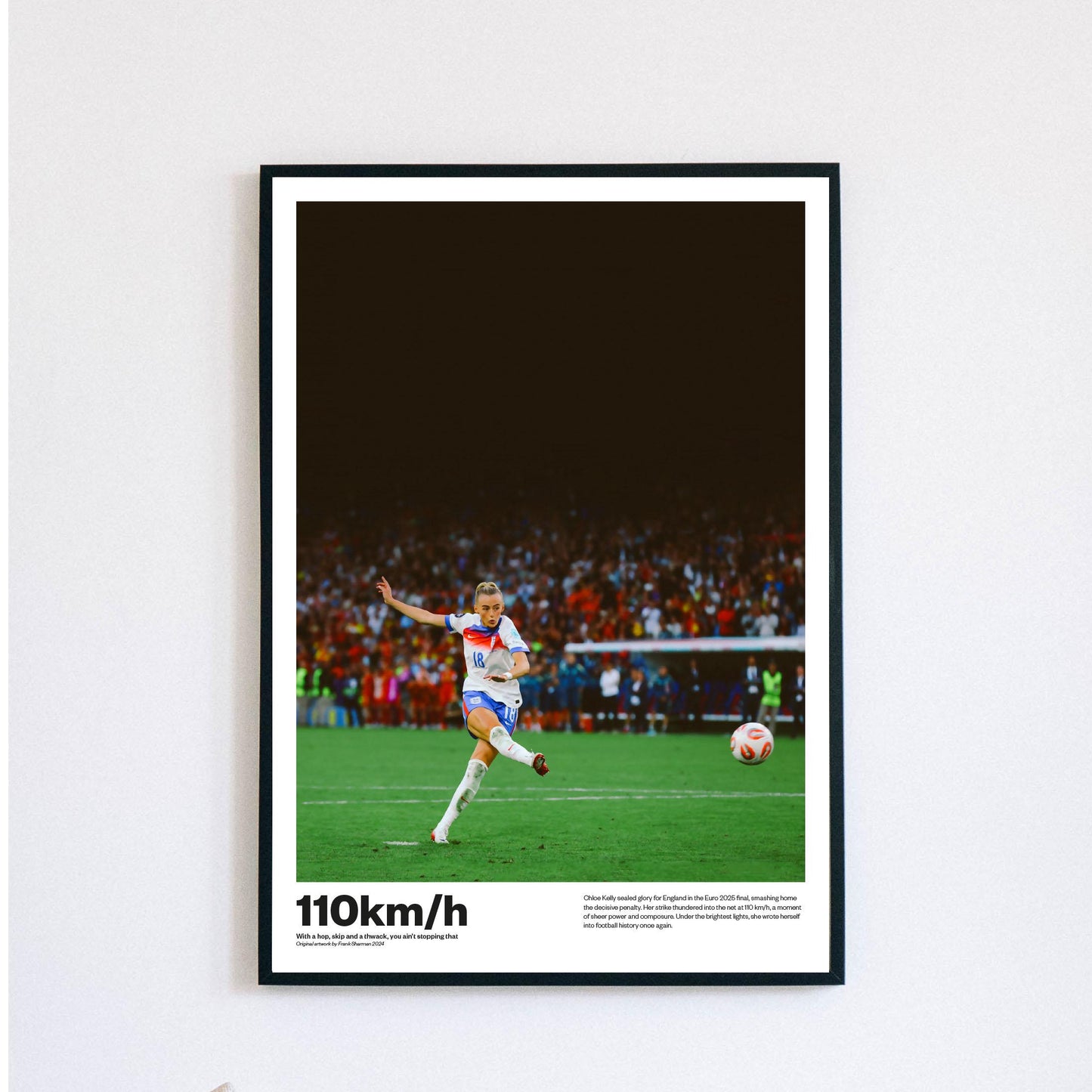 England Lionesses Euro 2025 Winners Ladies Football Poster Print Vintage painting, Chloe Kelly, Hannah Hampton, lucy bronze, penalty