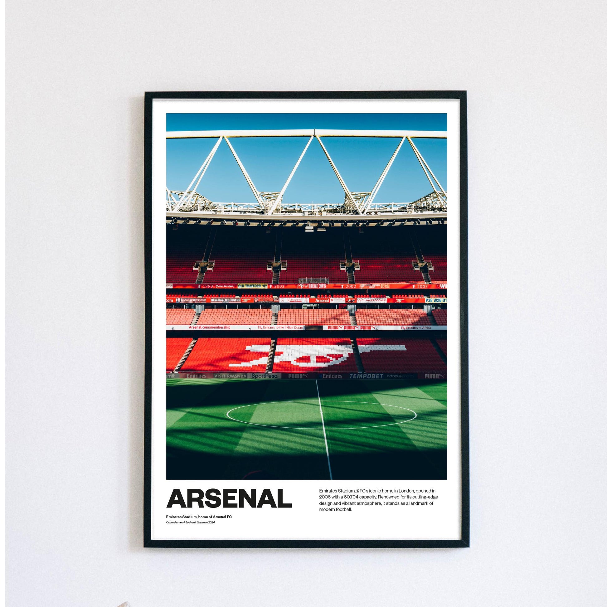 Arsenal Football Poster Print Vintage Retro A4 A3 print painting AFC Gunners Henry, Saka, Ødegaard, Rice, Wright | Emirates Stadium