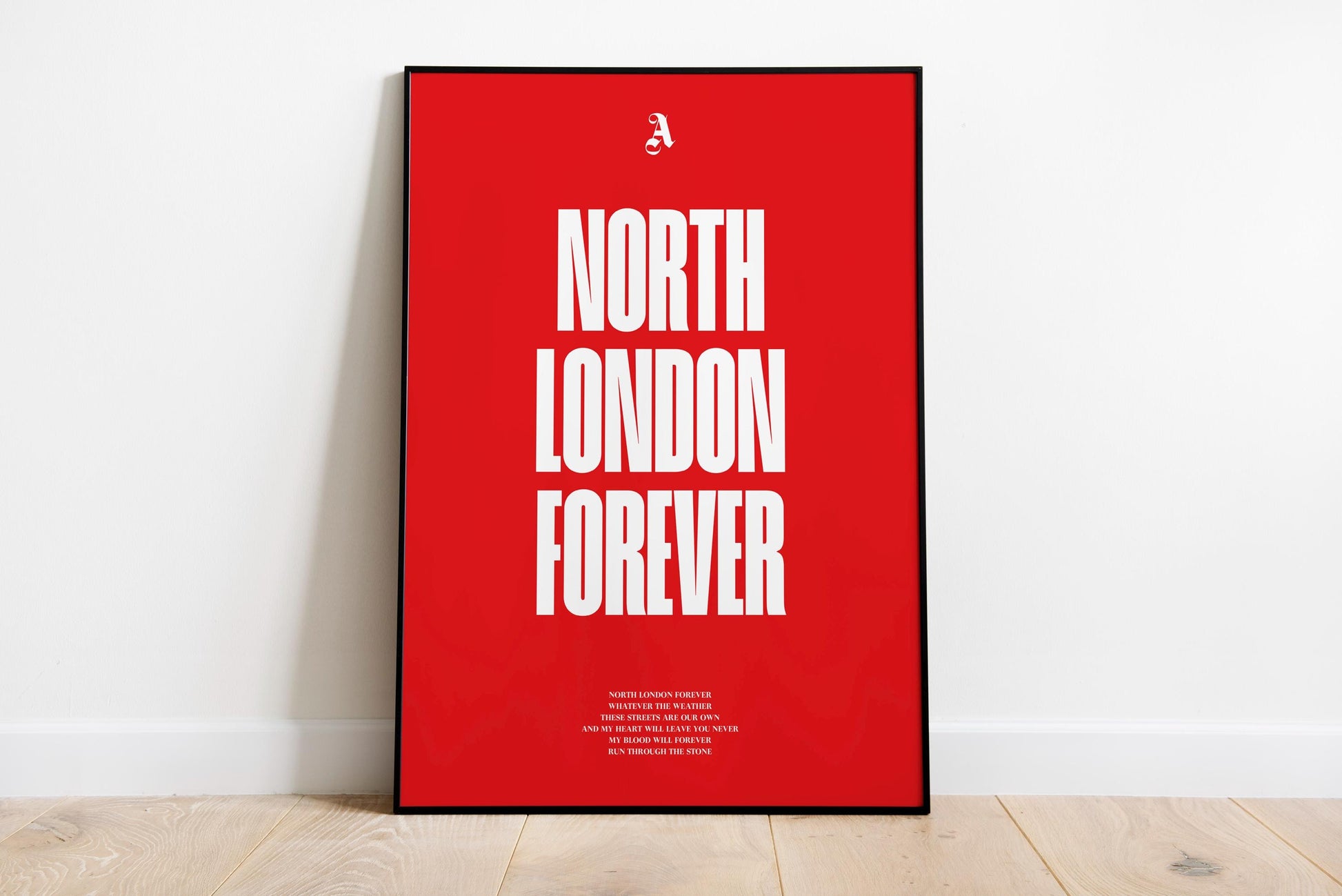 Arsenal Football Poster Print Vintage Retro - North London Forever - AFC football chant, lyrics