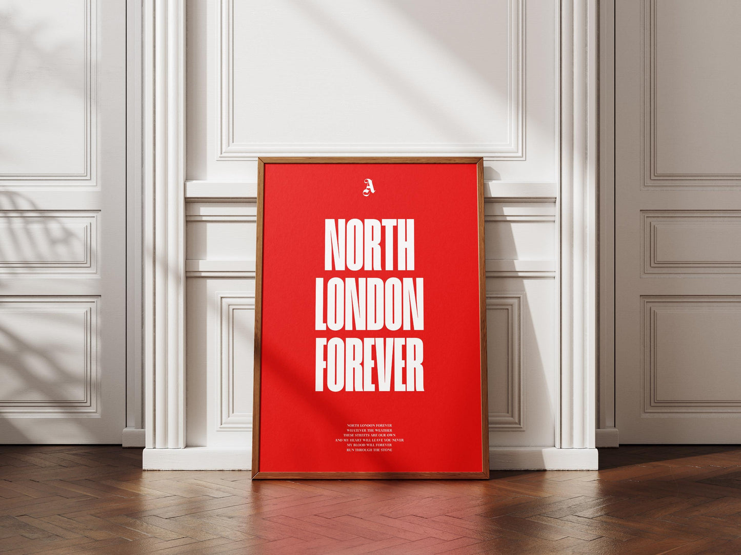 Arsenal Football Poster Print Vintage Retro - North London Forever - AFC football chant, lyrics