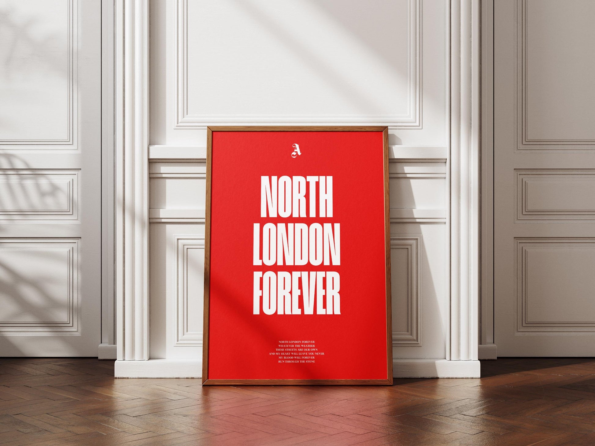 Arsenal Football Poster Print Vintage Retro - North London Forever - AFC football chant, lyrics