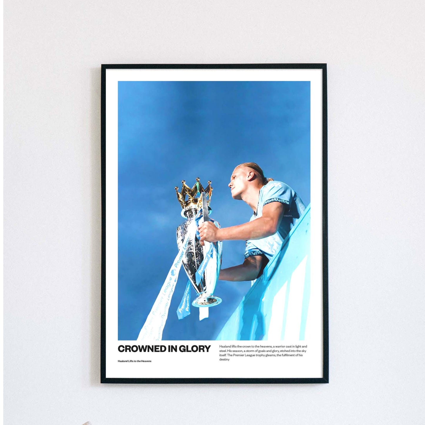 Erling Haaland - Manchester City Treble Poster | 2023 Parade Celebration Print | Champions League, Premier League & FA Cup Football Poster