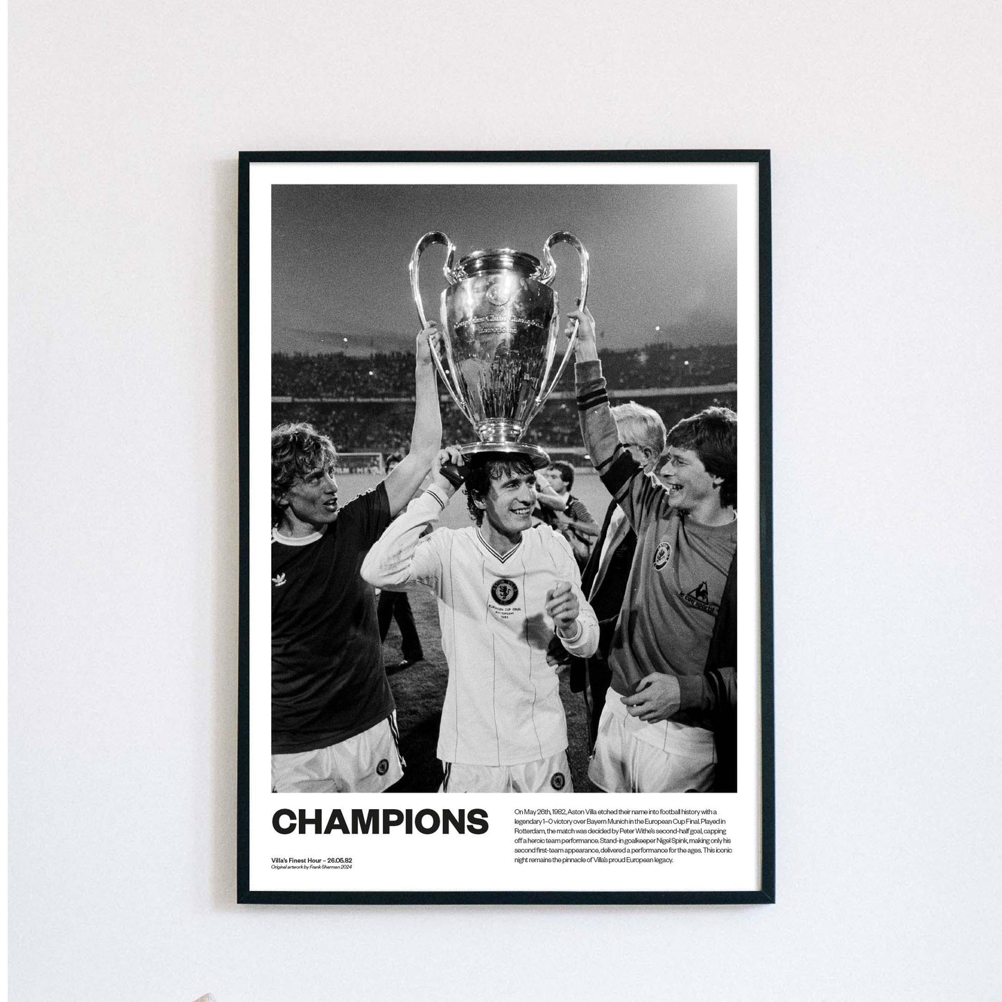 Aston Villa 1982 European Cup Final Poster – Rotterdam Victory Football Print - Champions League