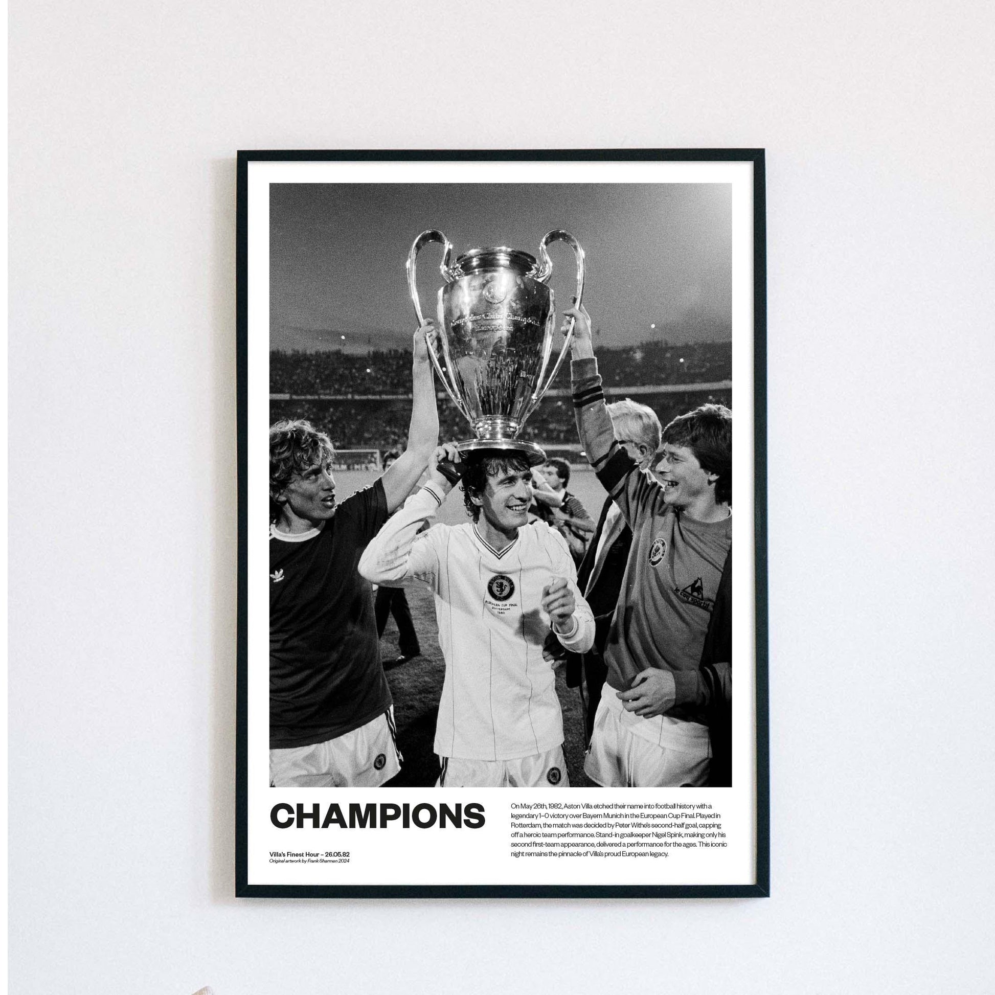 Aston Villa 1982 European Cup Final Poster – Rotterdam Victory Football Print - Champions League