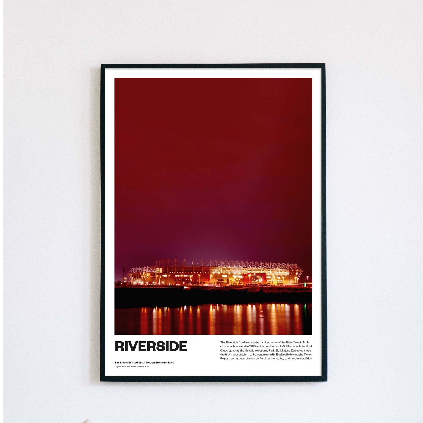 Riverside Stadium Middlesbrough Football Poster – Historic Boro Home Wall Art Print