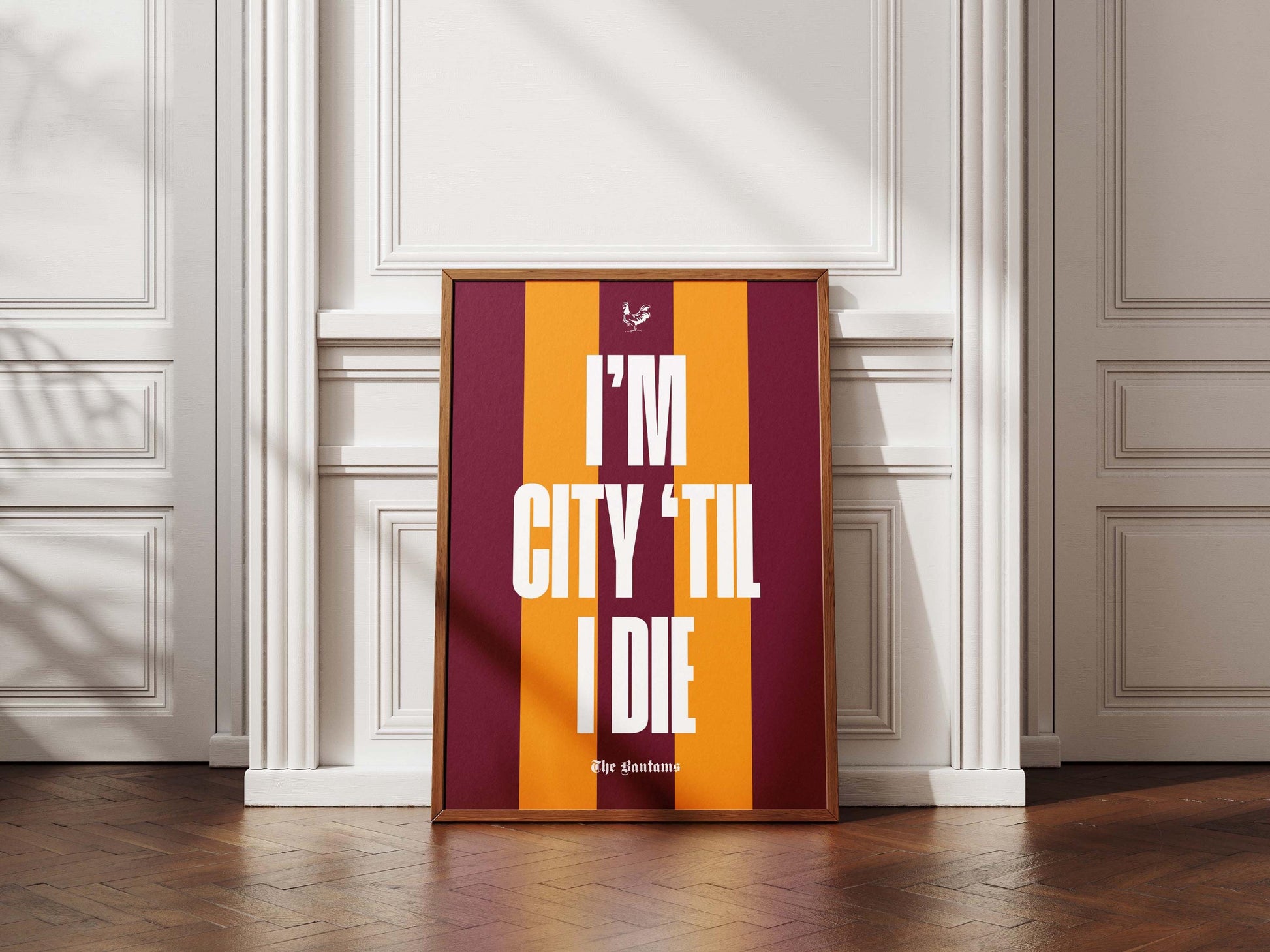 Bradford City | City til I die | chant | The Bantams - Poster, Wall Art, Home Decor, Gift, Print -Valley Parade
